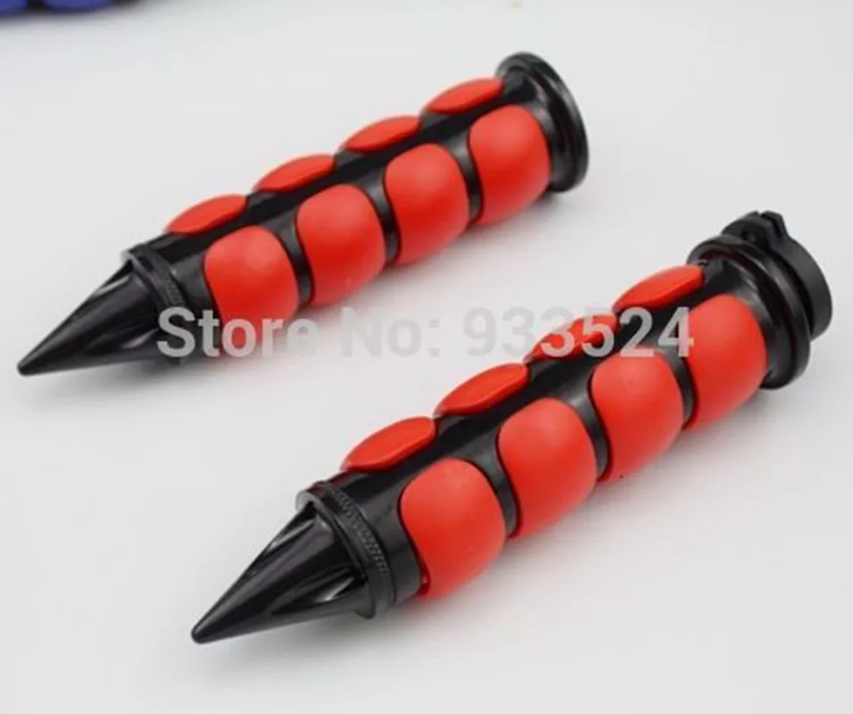 Мотоциклетные ручки с шипами 1 дюйм 25 мм красные и черные для Honda Yamaha Suzuki Kawasaki Cruiser