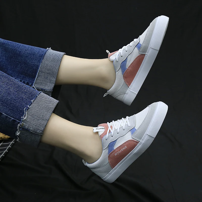 

2020 Spring and Autumn New Fashion Casual Sneakers Flat Shoes Women's Shoes Women's Lace-up Shoes Breathable Single Shoes U13-75