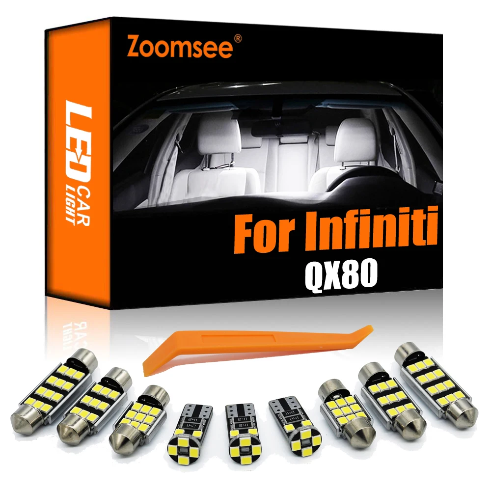 

Zoomsee 16Pcs Interior LED For Infiniti QX80 2014 2015 2016 2017 2018 2019 2020 Canbus Car Bulb Dome Trunk Light Kit No Error