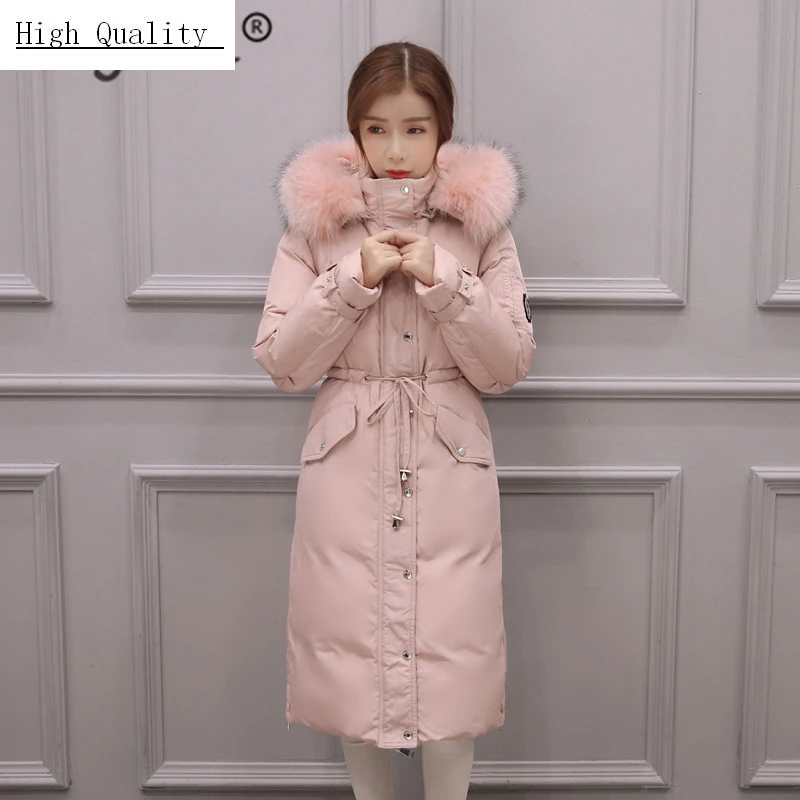 Толстая теплая пуховая парка для женщин пуховик на утином пуху Женское зимнее