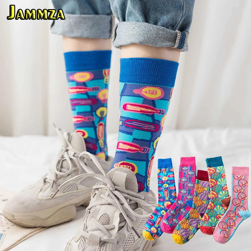 Хлопковые носки Harajuku для женщин и мужчин яркие с фруктами овощами салатов милые