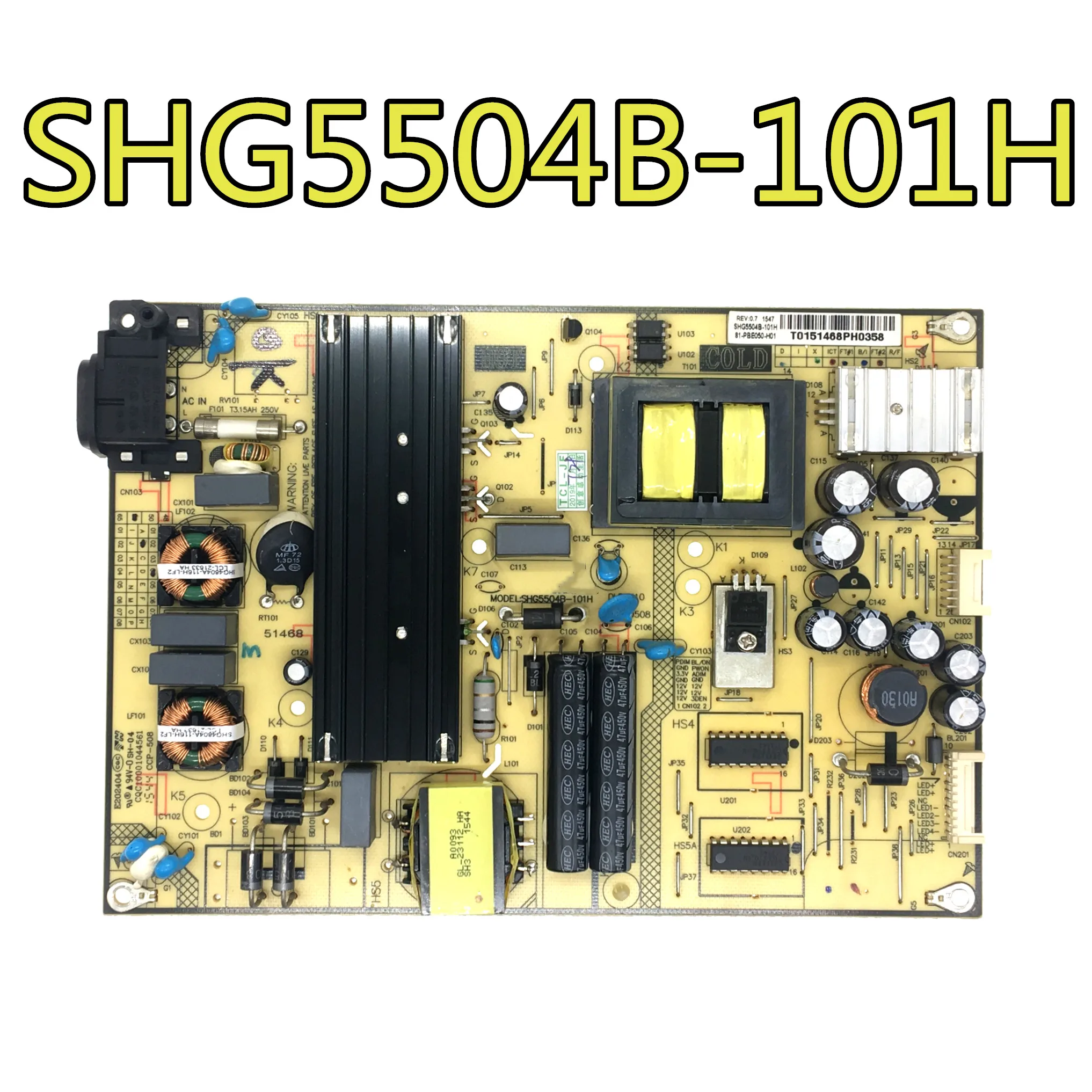 

Оригинальный 100% тест для TCL D55A710 D48A710 SHG5504B-101H 81-PBE050-H01 плата питания