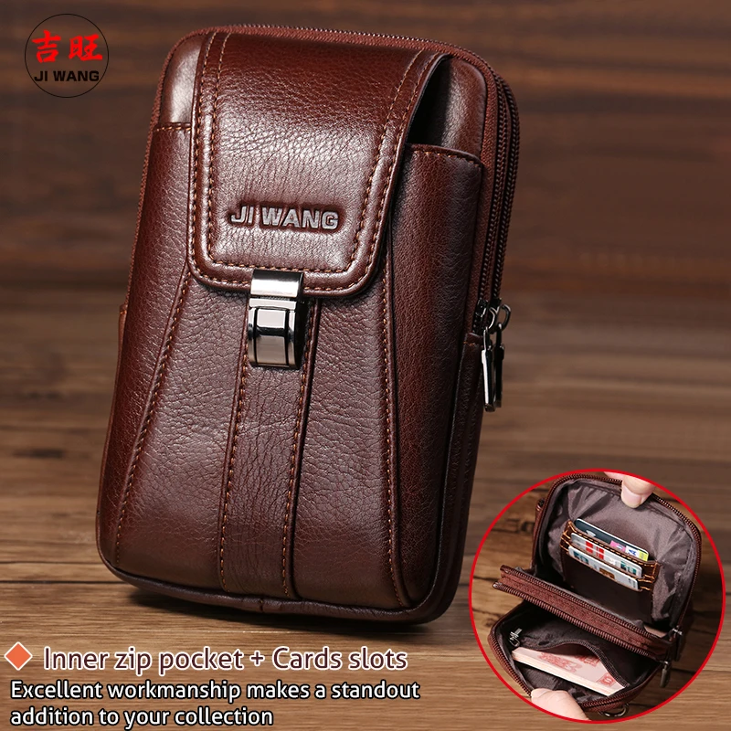 Мужская поясная сумка из натуральной кожи с ремнем 2021 |