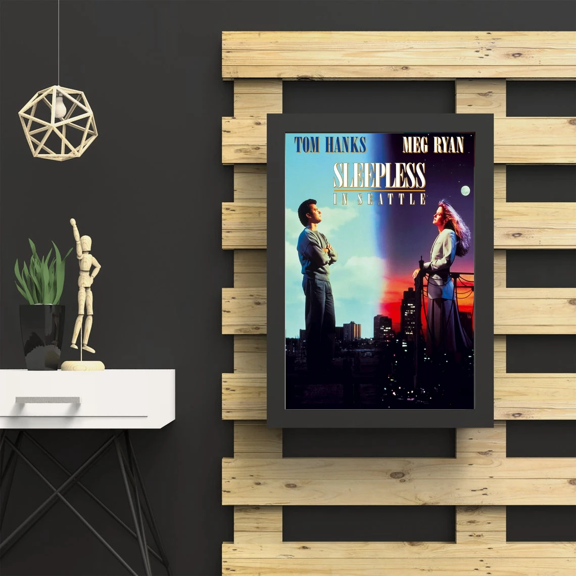 Бессонный плакат в Сиэтле (1993) том висит и Мег Райан печать фильмов