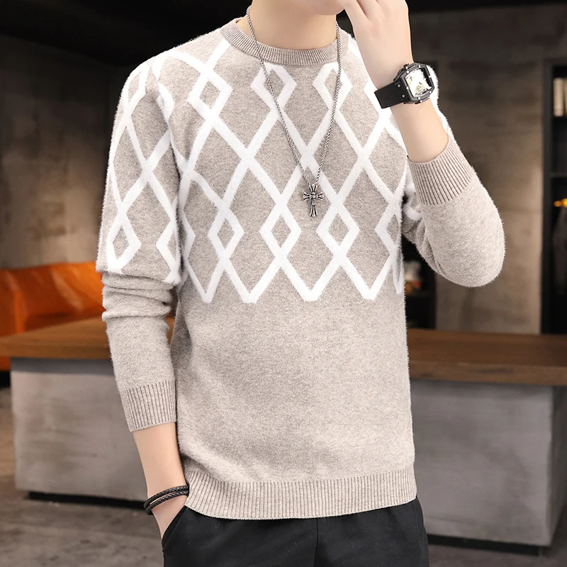 

Autumn sweater Men Vintage Sweater Christmas Sweaters Fashion O-Neck Casual Slim Sweaters Men for Business