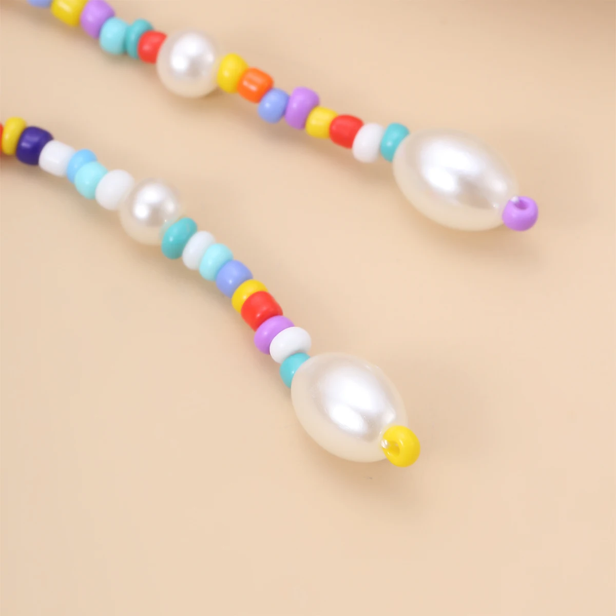 

IngeSight.Z 14cm Long Bohemian Imitation Pearl Star Dangle Earrings Statement Rainbow Seed Bead Drop Earrings for Women Jewelry