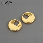 Серьги женские круглые с гладкой поверхностью, серебристого цвета