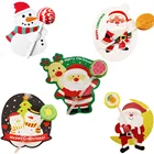 50 шт. рождественские украшения для леденцов, карты, Санта-Клаус, снеговик, Мультяшные бумажные держатели для леденцов, конфет, детские рождественские подарки