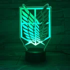 Аниме Атака Титанов светильник светодиодный логотип для детей мальчиков подарок Манга Аниме спальня настольная лампа Атака Титанов 3D Светодиодная лампа