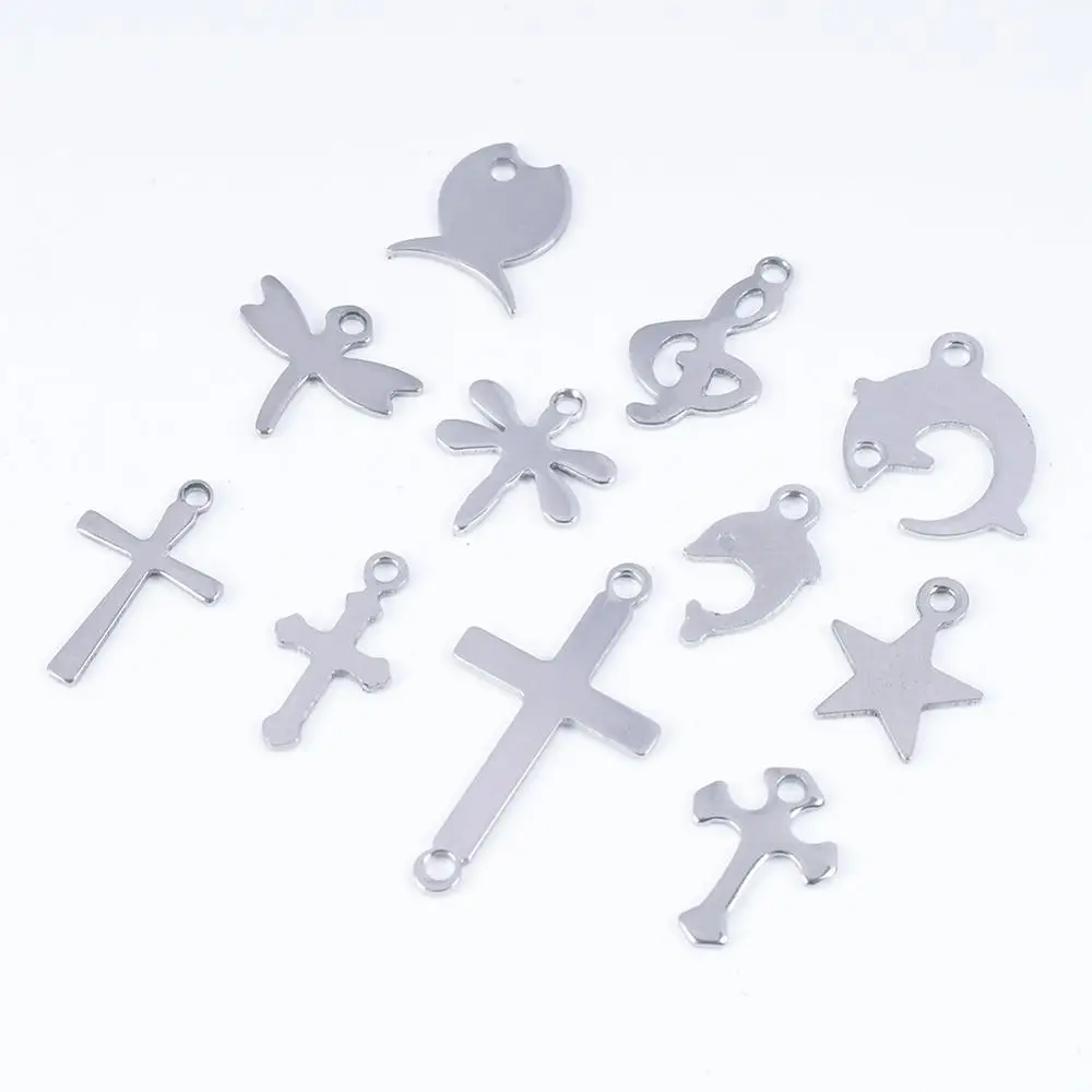 

30 шт./лот подвески из нержавеющей стали в виде креста, рыба, звезда, стрекоза, кулон для изготовления ювелирных изделий, серьги, браслет, ожер...
