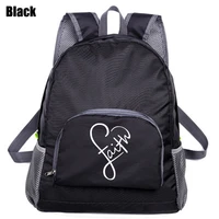 faith printed backpack for women casual zipper student bag outdoor foldable lightweight shoulder bag waterproof travel backpack