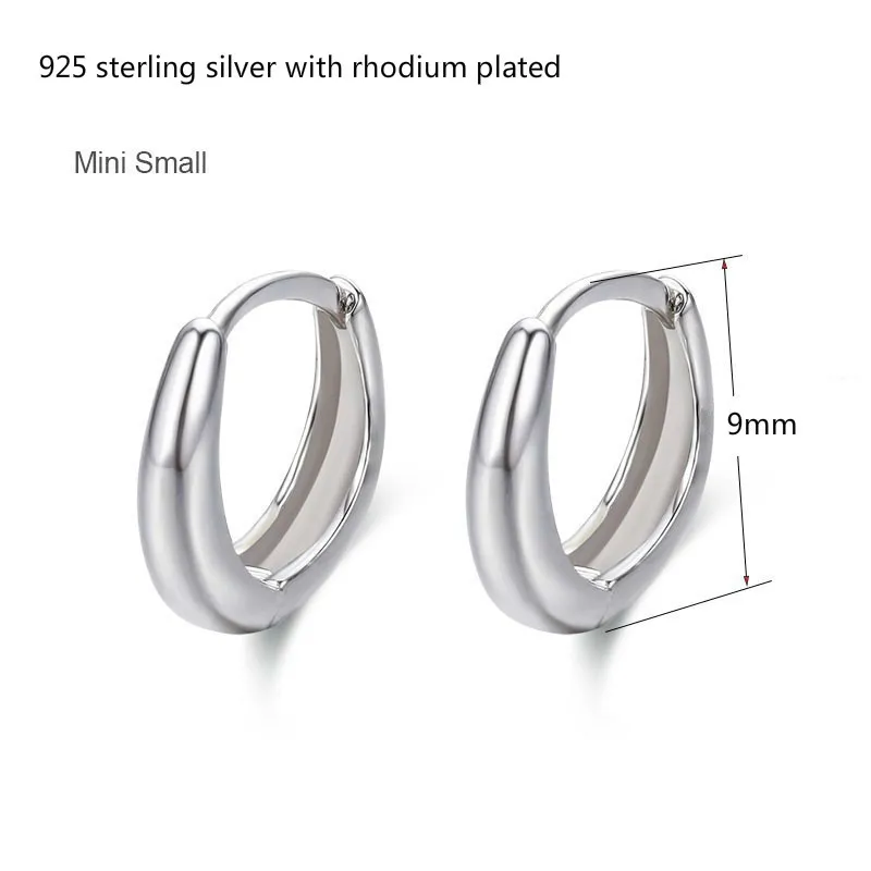 Милые серьги кольца из настоящего серебра 925 пробы тонкие маленькие круглые Huggie