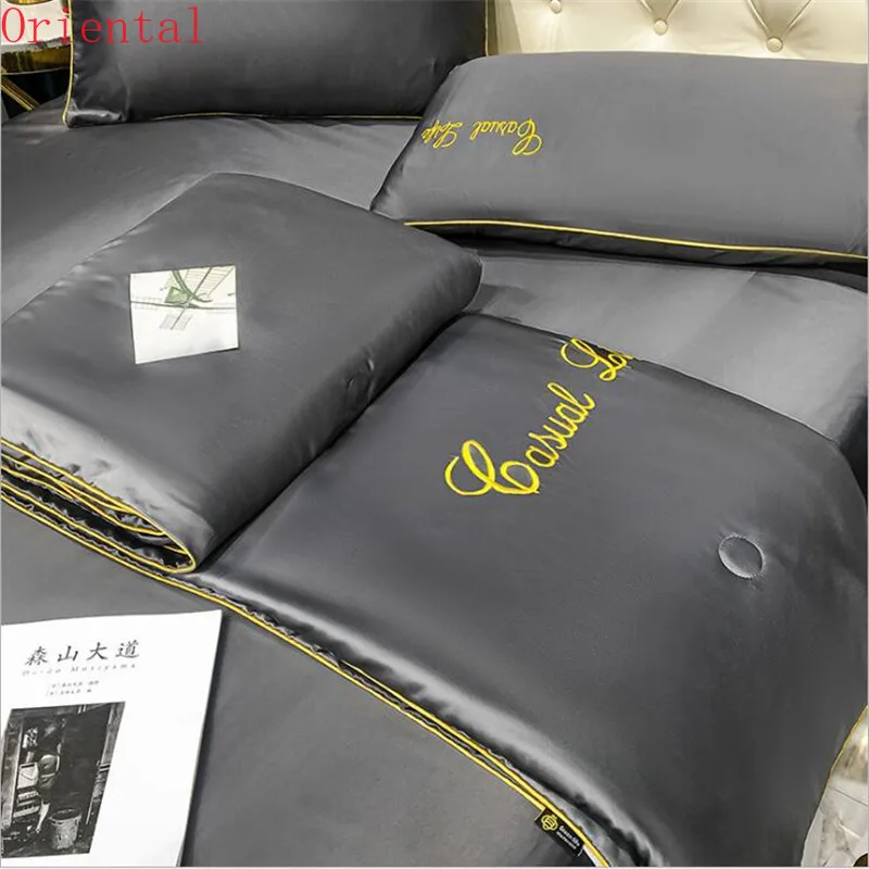 

Fashion Solid Color Washing Real Silk Summer Breathable Quilt Household Single Double Office Adult Children Sleeping Blanket