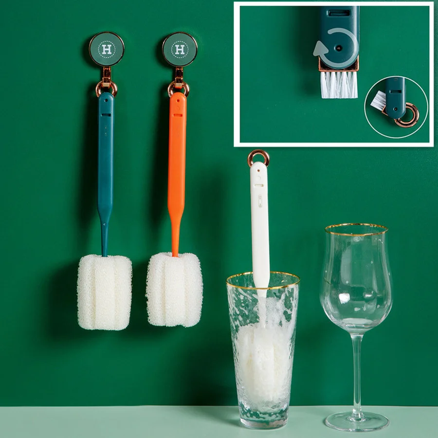 

Cup Household Cleaning Tools Accessories Bottle Brush Extended Handle Brushes Sponge Teapot Merchandises Home Garden