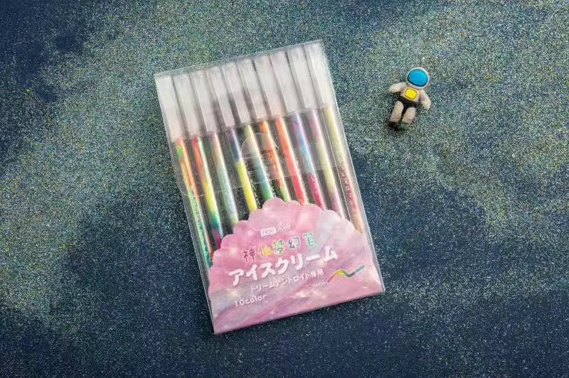New Student Pen Multi-function Creative Dream Multi-color Highlight Hand Book Core Color Change 10 Sets |