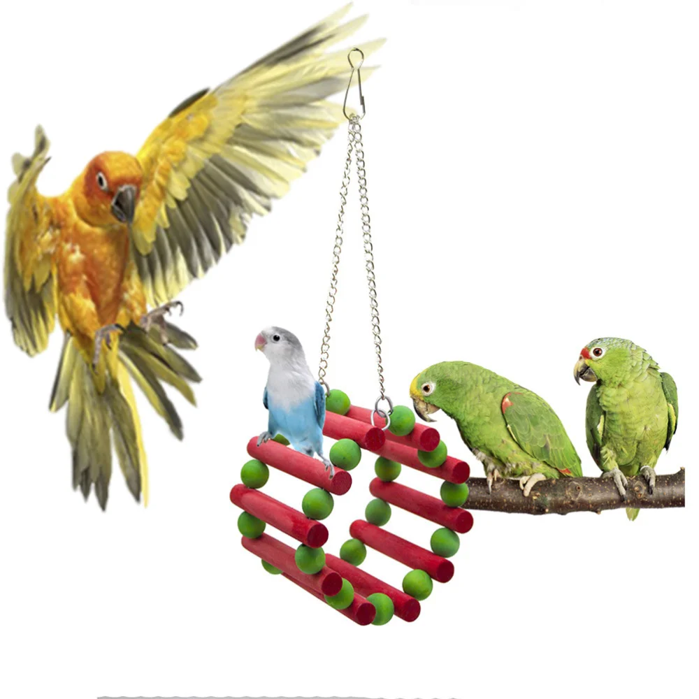

5pcs Christmas Parrot Swing Funny Chain Hanging Cotton Rope Chewing Playing Swing