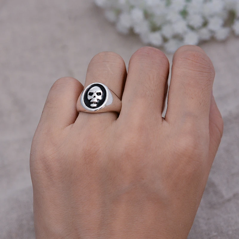 Мужское кольцо с черепом покрытое серебром 30% пробы | Украшения и аксессуары