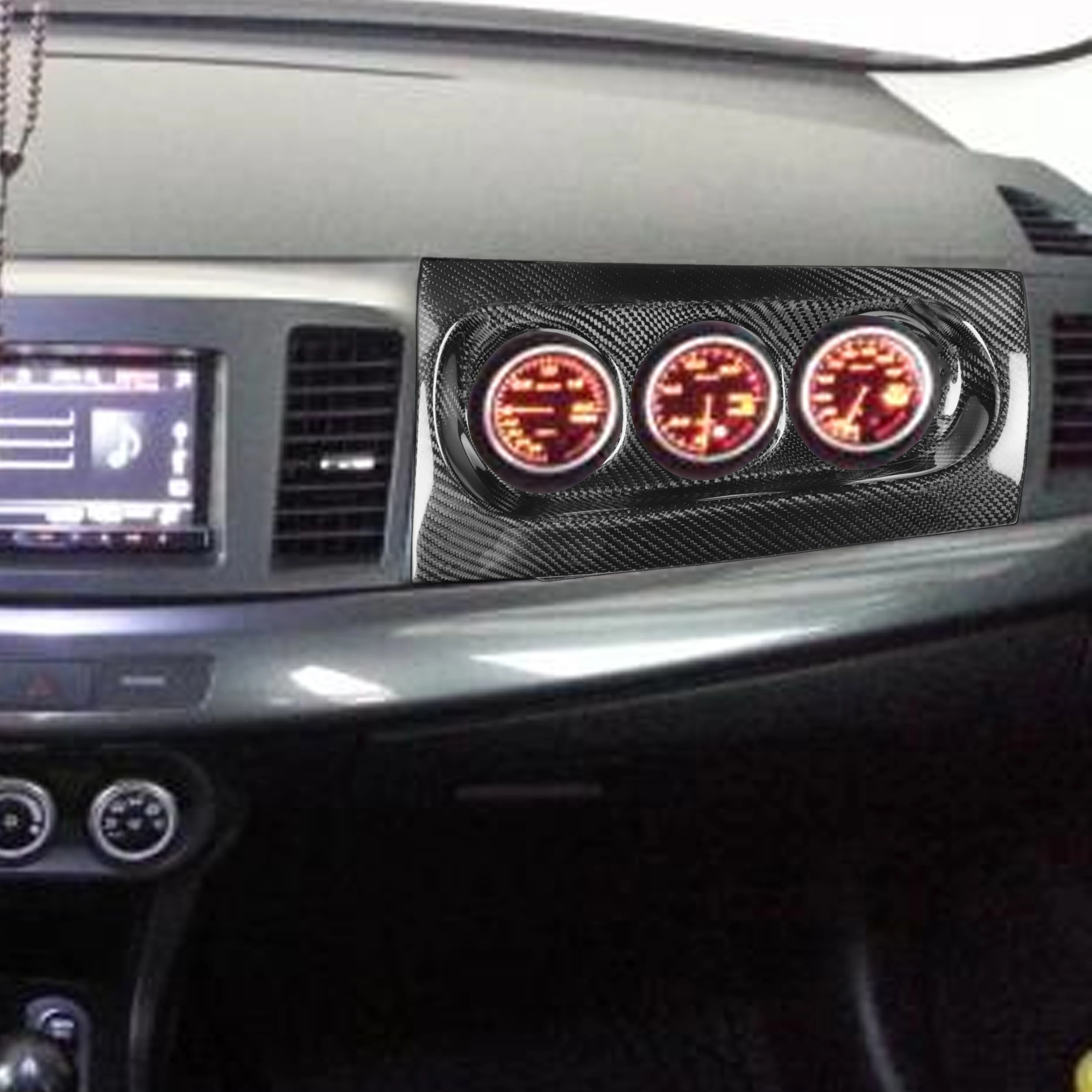 LHD RHD автомобиля углеродного волокна консоль приборной панели тройной Gauge Pod