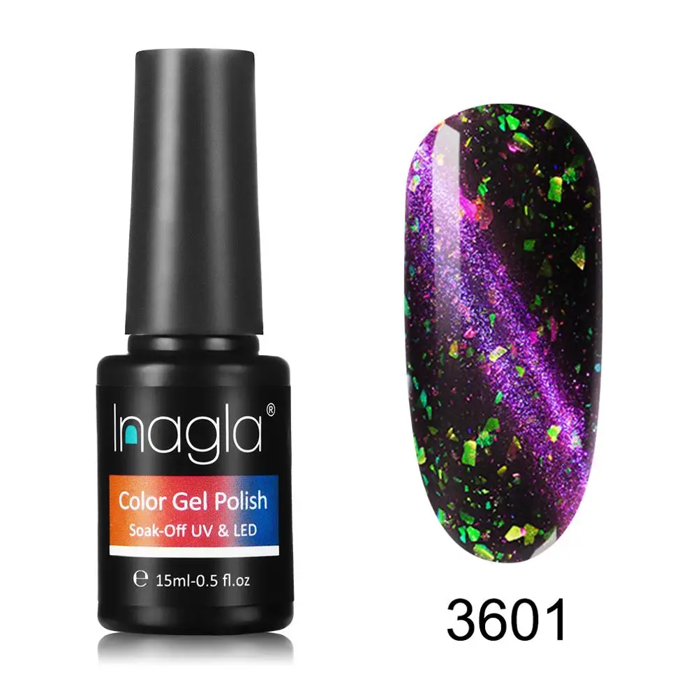 Inagla 15 мл Galaxy Cat Eye серия Гель-лак для ногтей замочить от УФ светодиодный верхнее