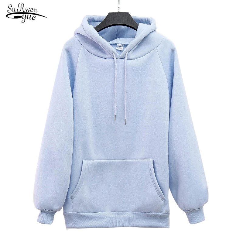 

2021 Fleece Hoodie Women's Sweatshirts Fashion Oversize Ladies Pullovers Tops Warm Pocket Hooded Jacket Winter Clothing 11618