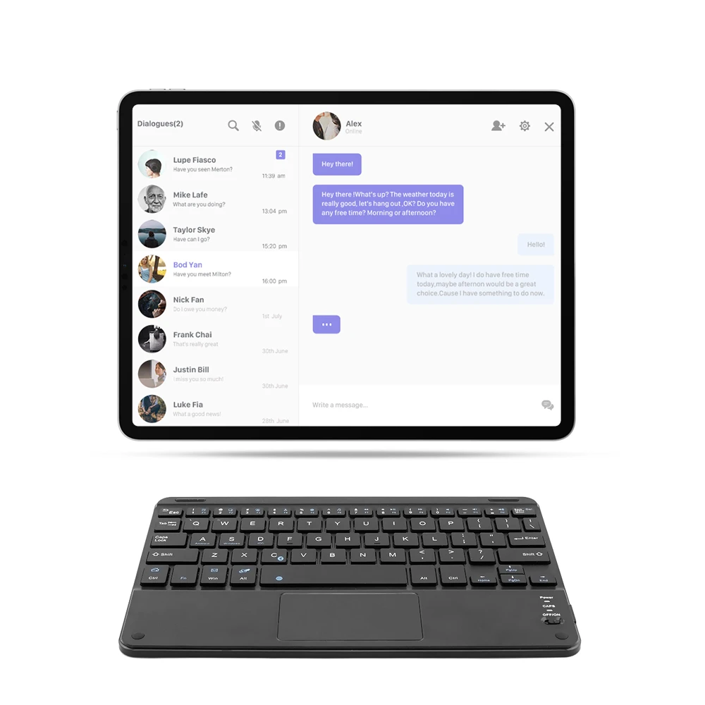 8/9 дюймов ультра-тонкий Bluetooth клавиатура с тачпадом Перезаряжаемые мини