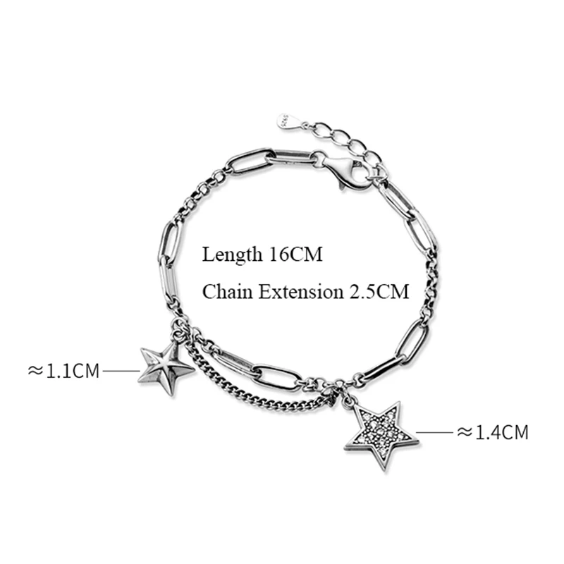 

Women Couples Retro Vintage Style Star Charm Bracelets Fashion Chain Bracelets Fine Fashion Bracelets Top Quality Wholesale