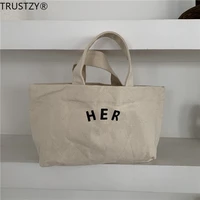 womens canvas tote bag woman eco foldable cloth shopping bag red hearts white cotton shoulder bags lady shopper travel