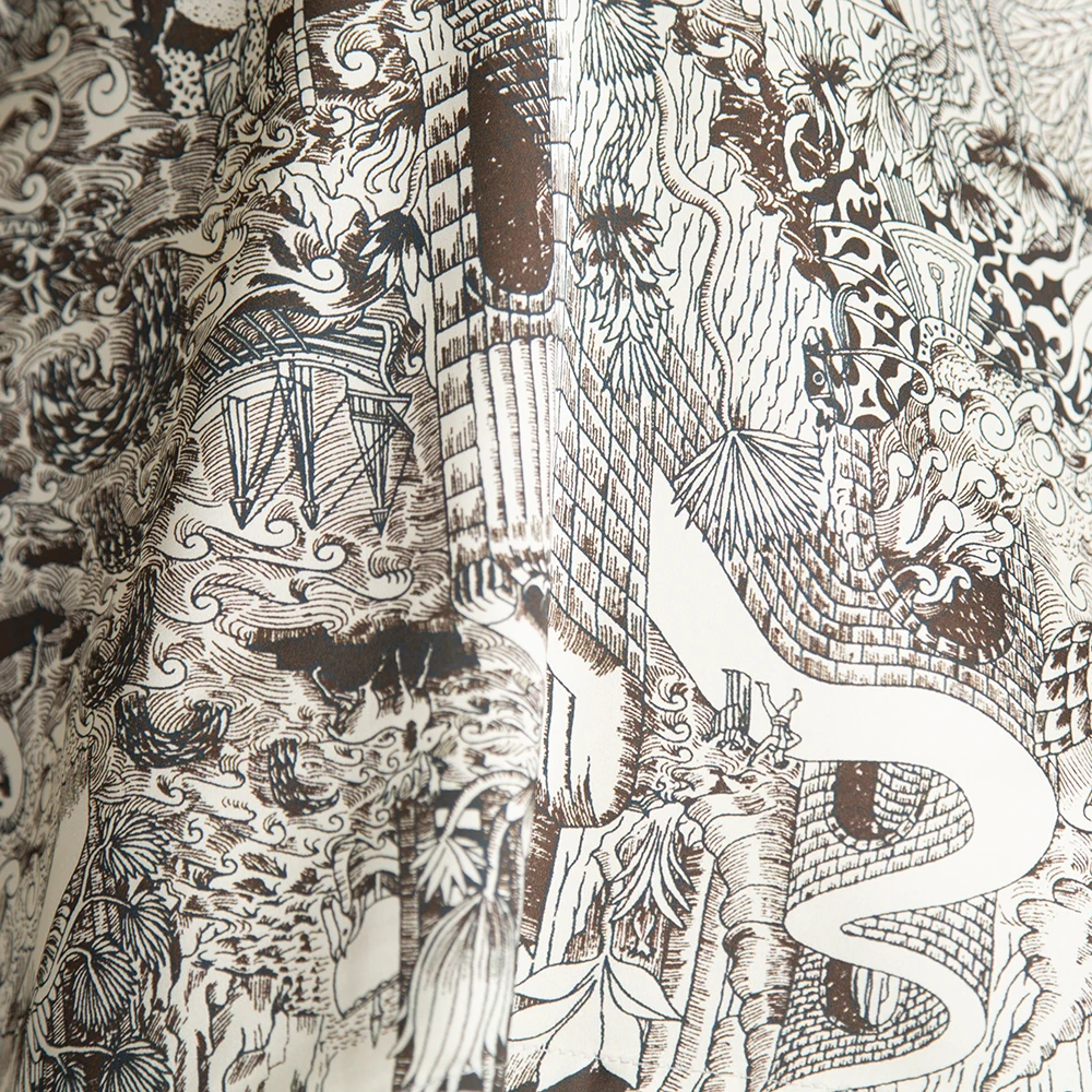 Maison Gabrielle Floral Printed Satin Pajamas Set Women Loungewear 2Pcs Long-Sleeve Stretchy Loose Luxury Nightwear Sleepwear