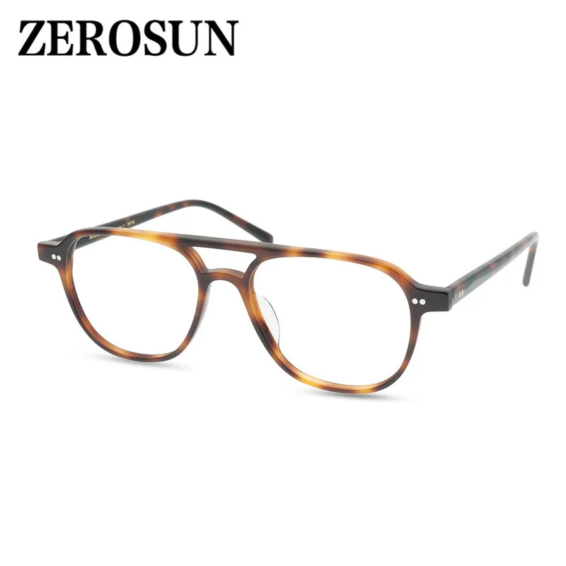 Zerosun оправа для очков мужские очки с двойным мостом Модные прозрачные линзы