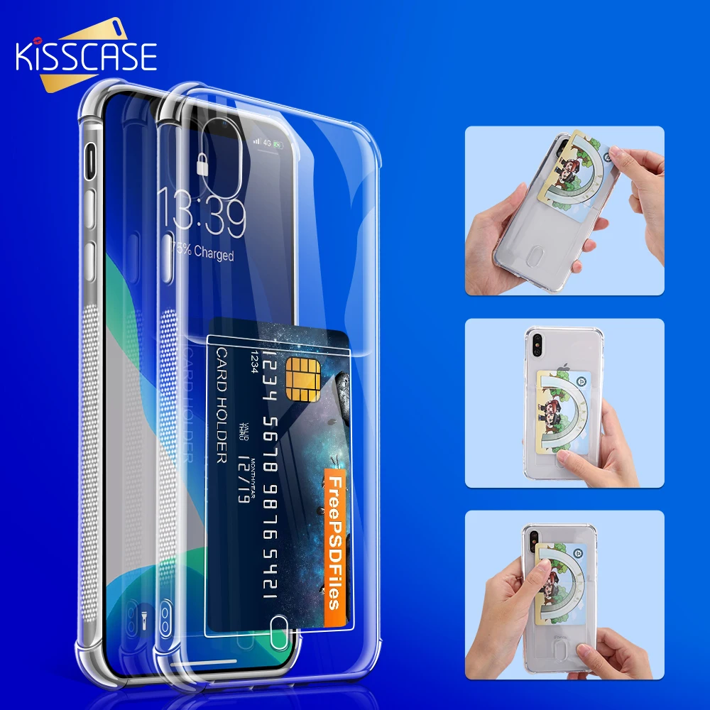 KISSCASE блестящий блестящий чехол для телефона для iPhone 11 Pro Max XS XR X 8 7 6 6S Plus с карманным слотом TPU чехлы iphone 5 5S SE задние крышки на.