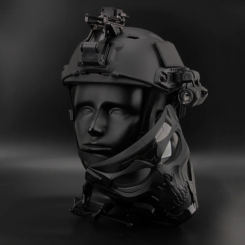 Lightweight Military Tactical Bulletproof Helmet with Skull Mask - Ideal for Painball, Riding, and Bulletproof Protection image 3