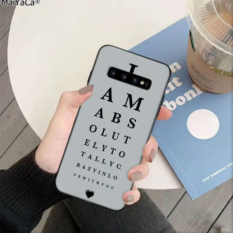 MaiYaCa Test eye chart Soft Shell Phone Cover for Samsung S9 S9 plus S6 edge plus S7 S7edge S8 S8plus S10 S10 plus Cover