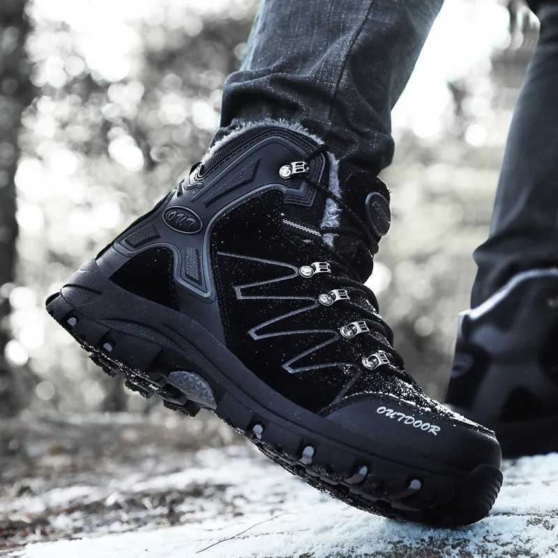 Лидер продаж зимние мужские ботинки с мехом Теплые повседневные рабочие