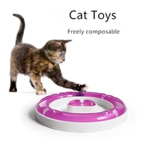pets interactive playing toy for cats kittens pet cat senses training toy supplies adjustable pet cat track ball toys