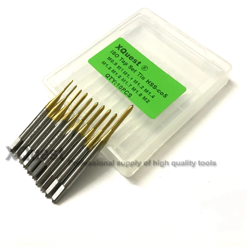 Набор высококачественных метрических винтовых кранов Hss co для правшей M0.9 M1 M1.1 M1.2