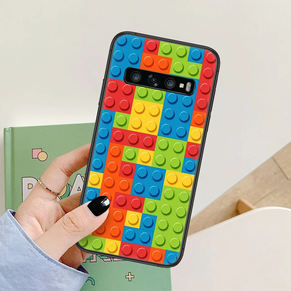 

Game LegoS blocks Phone Case For Samsung Galaxy Note S 8 9 10 20 Plus E Lite Uitra black Shell 3D Waterproof Painting Back Tpu