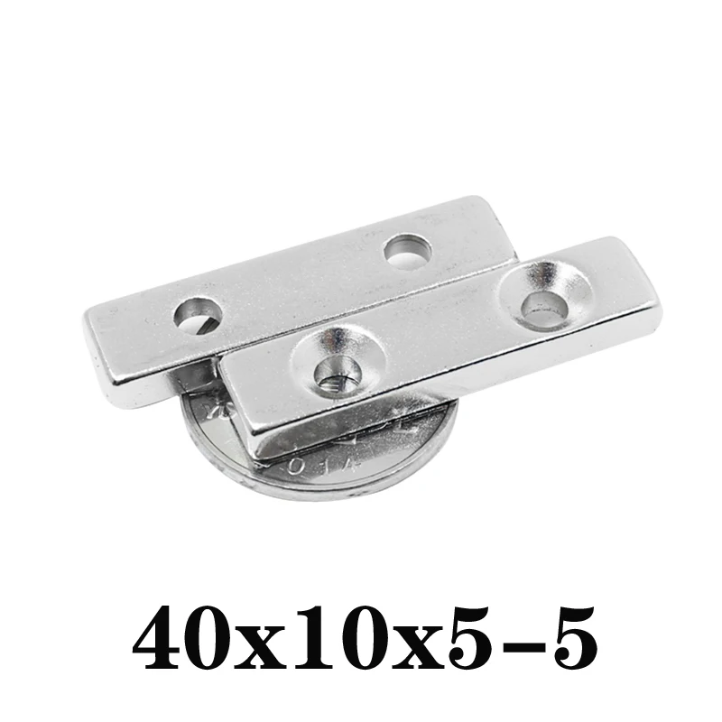 5 ~ 30 шт. 40x10x5-5 мощный магнит 40x10x5 мм отверстие сильный квадратный редкоземельный