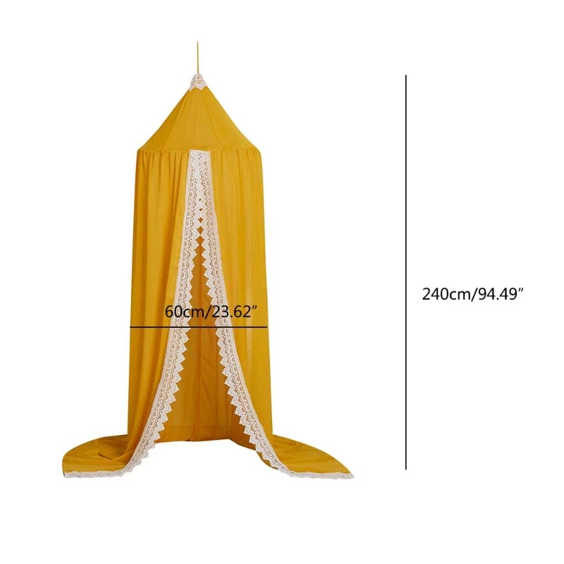 

Baby Crib Cot Hanging Tent Kid Bed Canopy Mosquitoes NetLace Curtains Girl Princess Round Dome Canopy Children Play Tent K3NE
