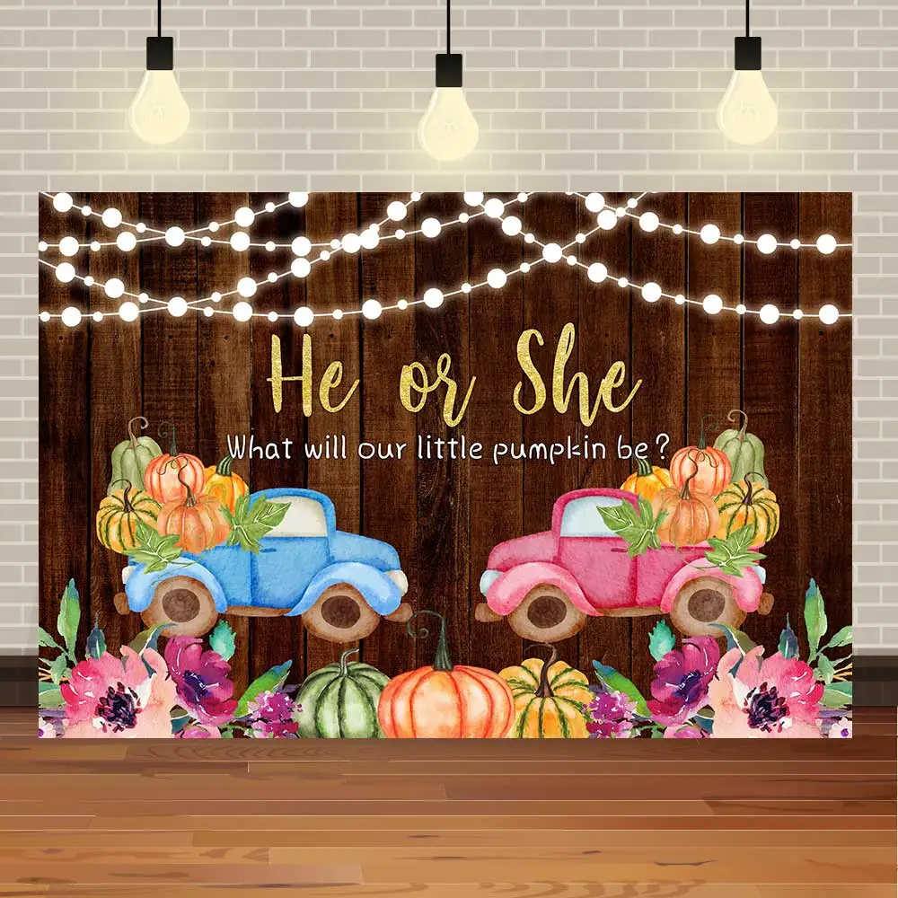 

Студийный фон Seekpro с тыквой для детской вечеринки, фотография для новорожденных с деревянными боке, искусственными розовыми цветами, вечери...