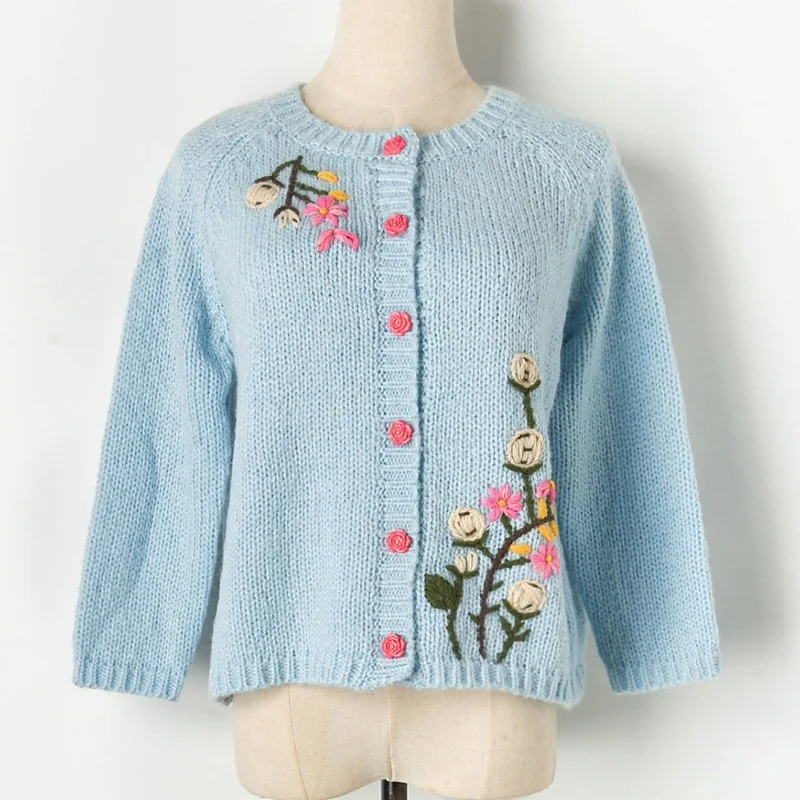 Женский Укороченный кардиган с круглым вырезом однобортный короткий розового и