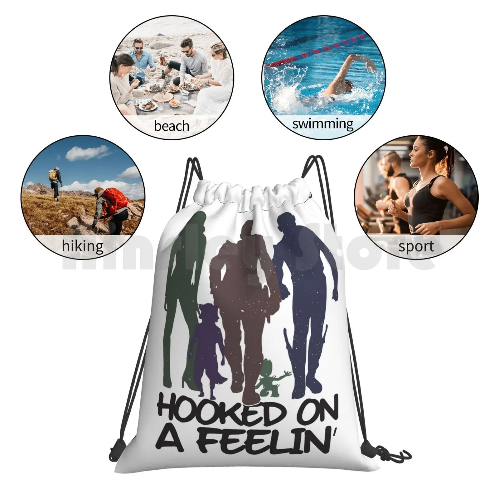 

Galaxy Vibes Only Backpack Drawstring Bag Riding Climbing Gym Bag Galactic Space Gamora Rocket Hooked On A Feeling Vol 2