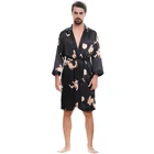 Мужские ночные рубашки большого размера 5XL, 4XL, пижама-кимоно из искусственного шелка, мужской сексуальный халат, Атласный халат, домашний женский и мужской комплект ночной рубашки