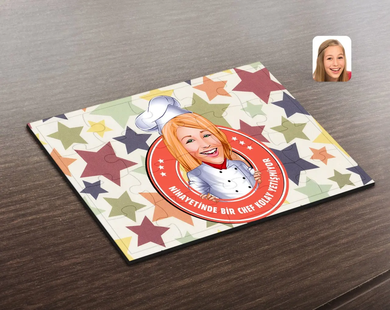 

Personalized Female Chef Easy Grow Caricature Of Wooden Puzzle-1