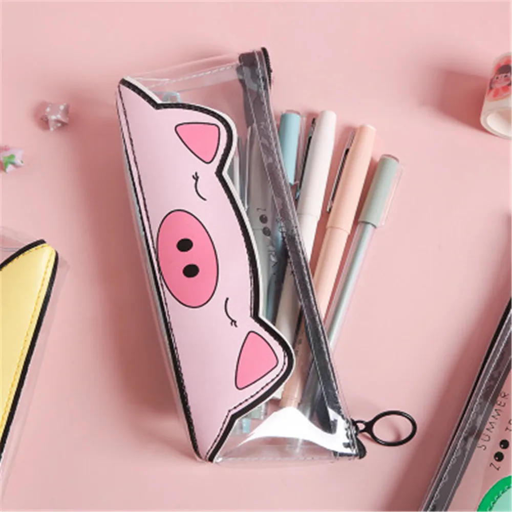 Милый чехол для карандашей учеников сумка хранения милых цыплят свиньи лягушки