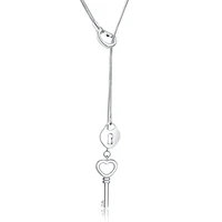 925 silver free shipping fashion classic tai chi pendant key lock snake chain pendant necklace 2021 trendy fine jewelry