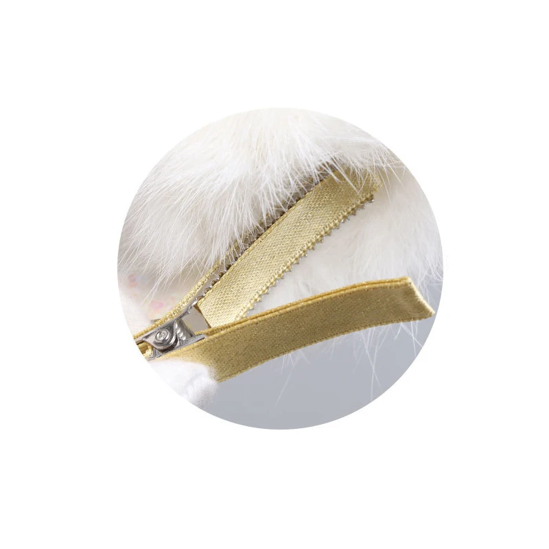 

3D Pearl Lace Swan Hairpins Sequined Glitter Feather Hair Clips Children Hair Accessories for Baby Girls Crown Flowers Headwear