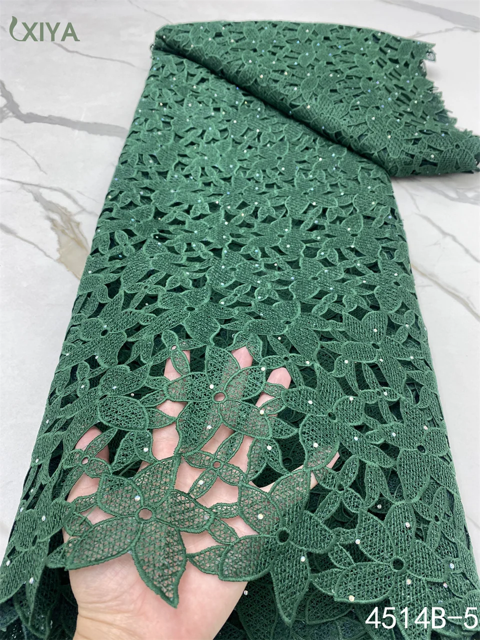 

High Quality Milk Silk Lace Fabric African Lace Fabric with Stones Nigerian Tissue Cord Lace Fabric for Wedding Party APW4514B