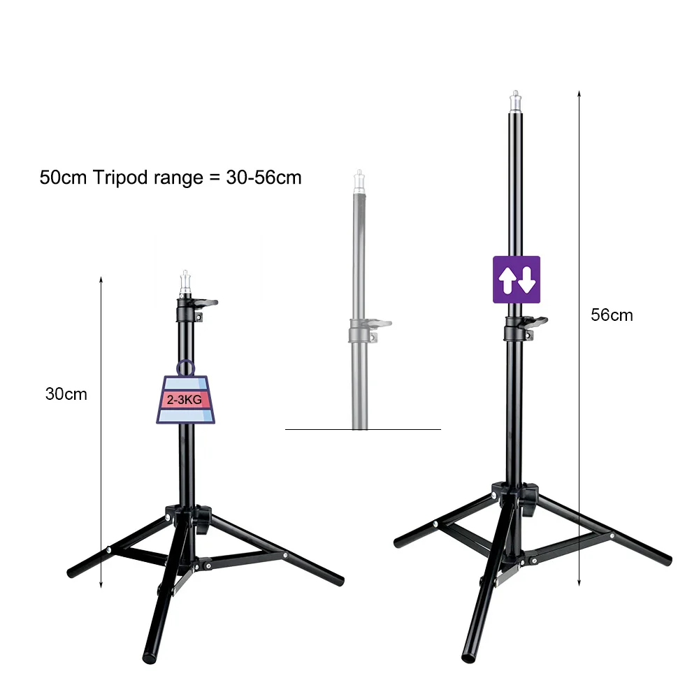 Светильник для фотосъемки 50 см штатив Трипод камеры телефона студийный софтбокс