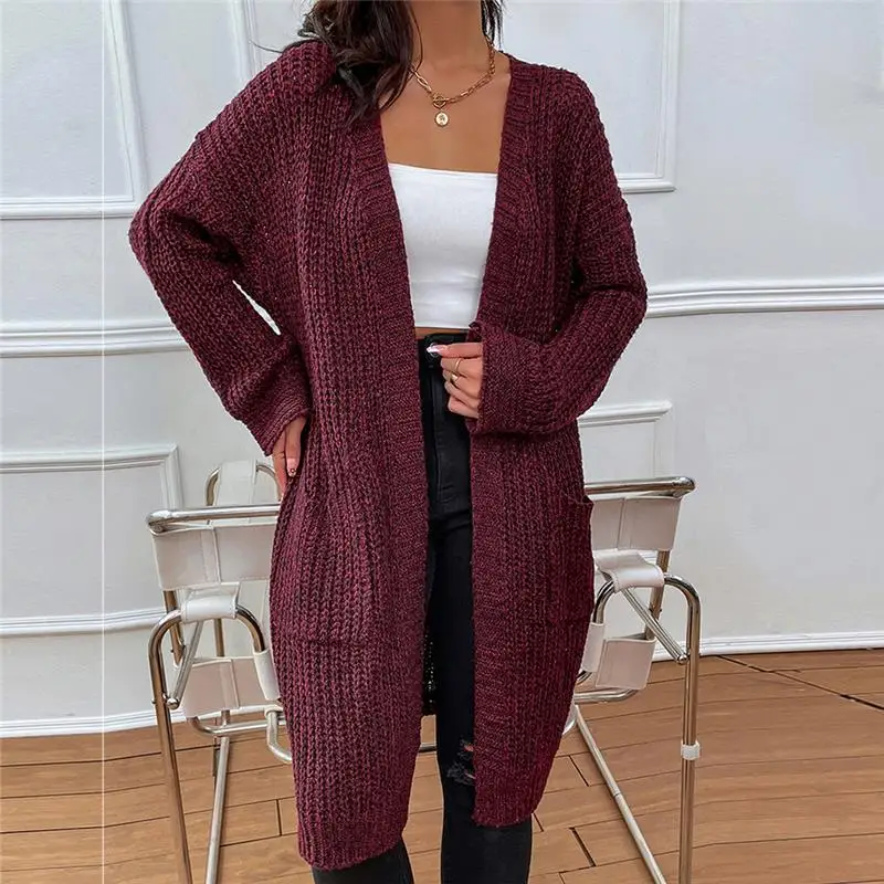 

Sweater Knitted Women Long Cardigan New Loose Sweet Sweaters Women Chic Vintage Women's Cardigan Sexy Simple Knitwear Female
