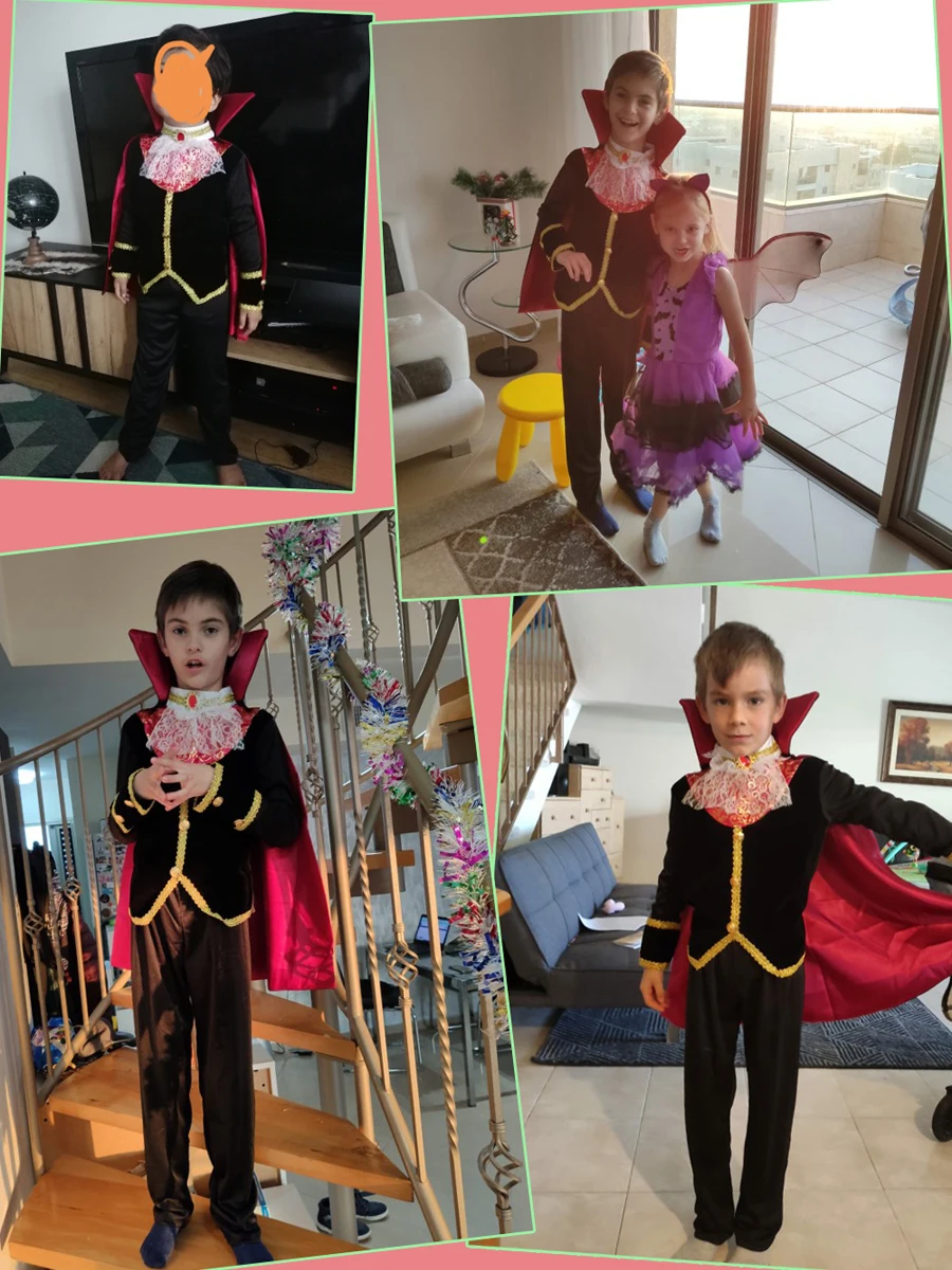 Детские страшные готические костюмы Дракулы вампира для мальчиков Хэллоуин